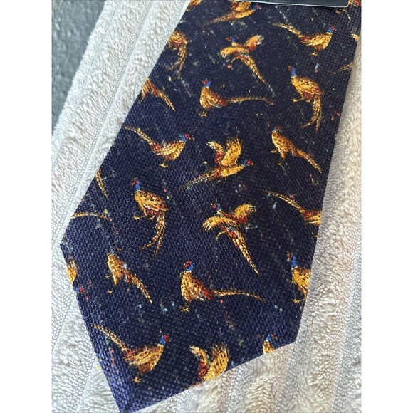 Vintage Tommy Hilfiger Two Tone Blue/Maroon Mens Neck Tie Made In USA Pheasants - Picture 3 of 16
